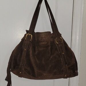 Miu Miu Dark Brown Suede Shoulder Bag